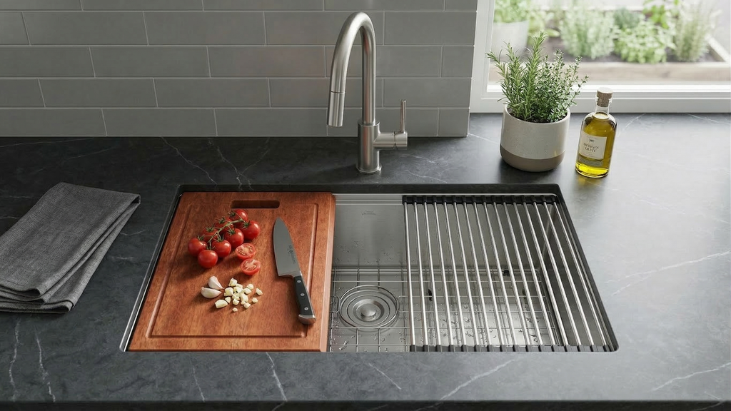 Aquaflo Essence Handcrafted Double Bowl Kitchen Sink KSP3319