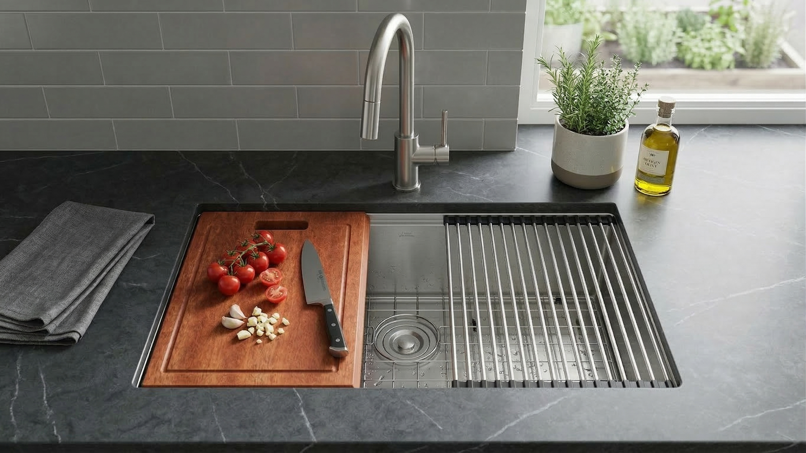 Aquaflo Essence Handcrafted Double Bowl Kitchen Sink KSP3319