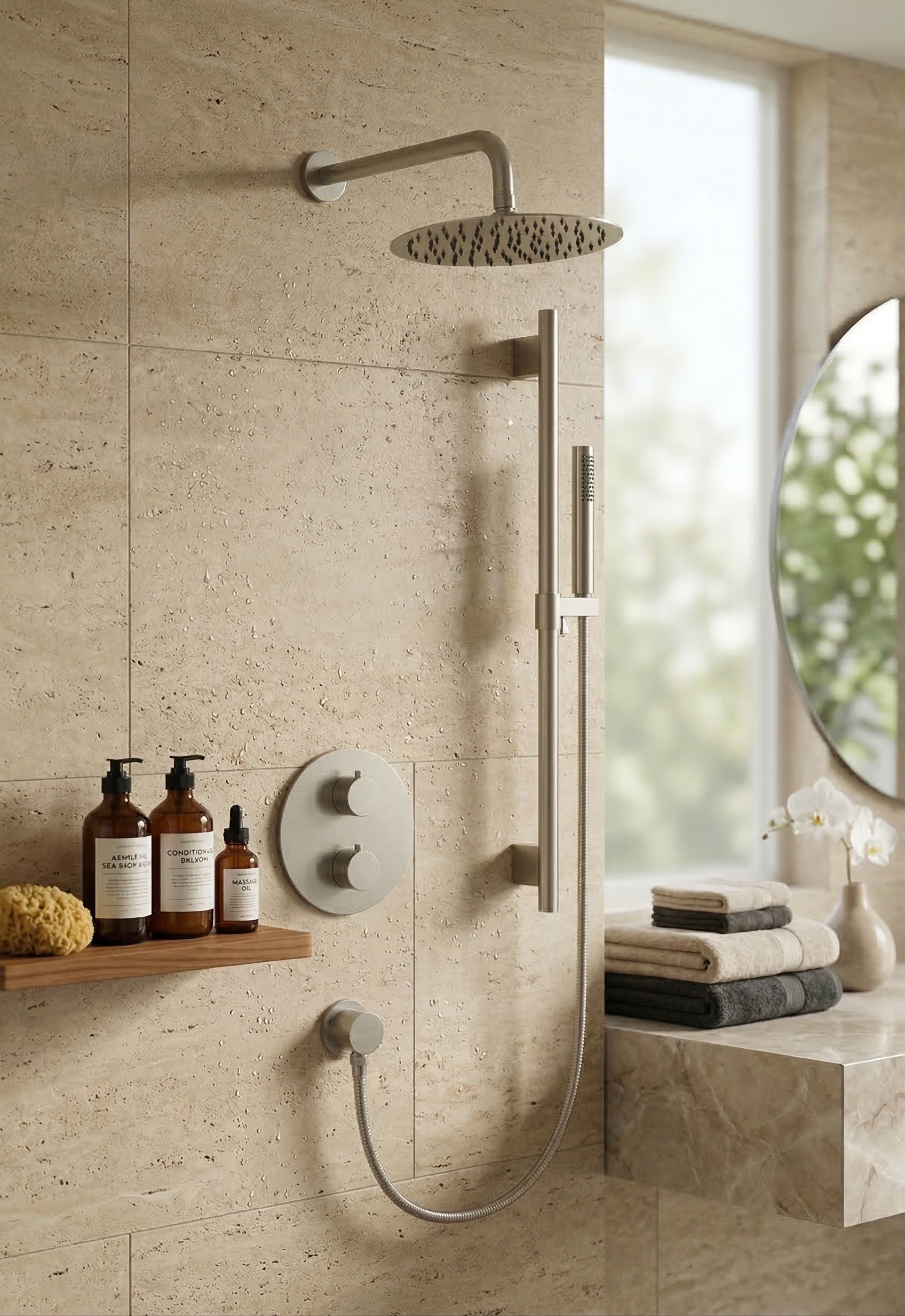 Aquaflo Rund 2-Way Thermostatic Shower System
