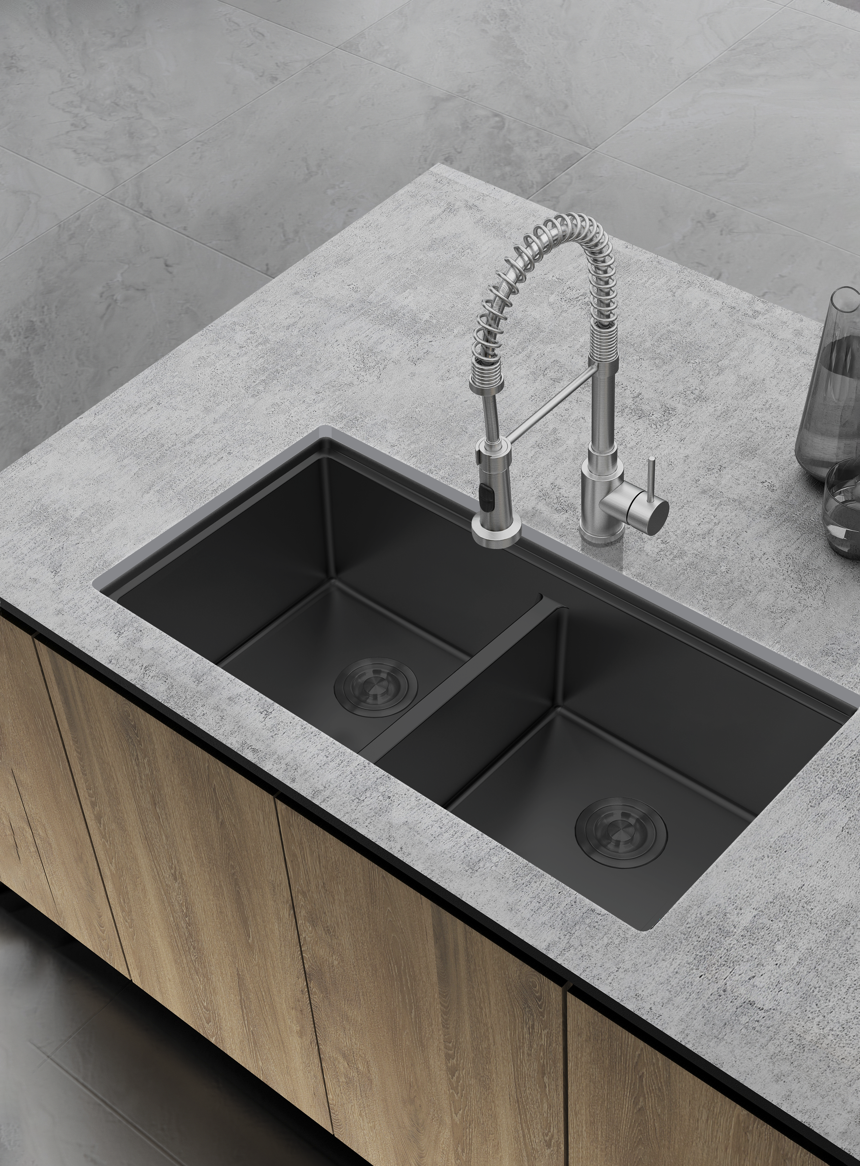 Aquaflo Essence Handcrafted Double Bowl Kitchen Sink KSP23319