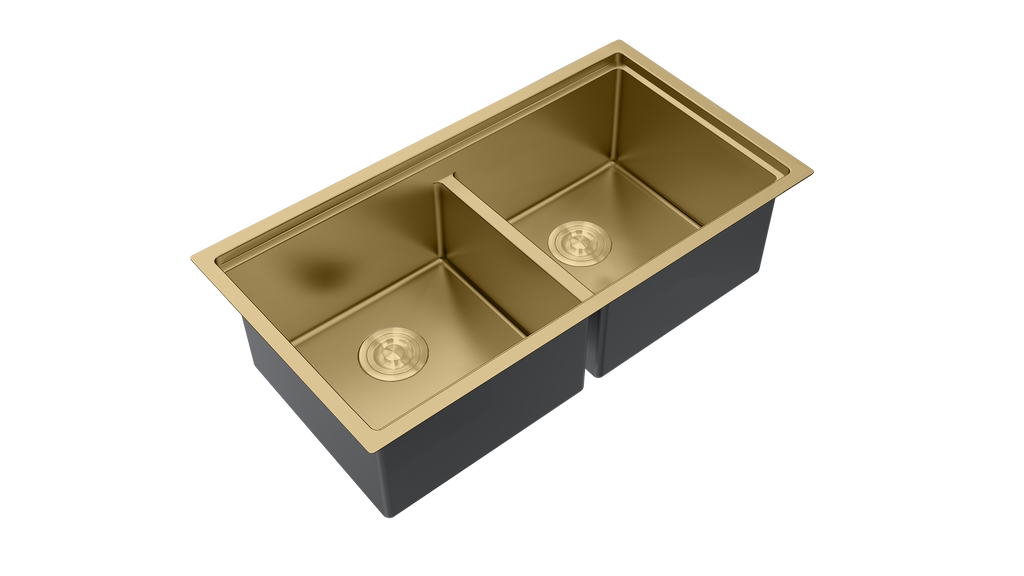Aquaflo Essence Handcrafted Double Bowl Kitchen Sink KSP23319