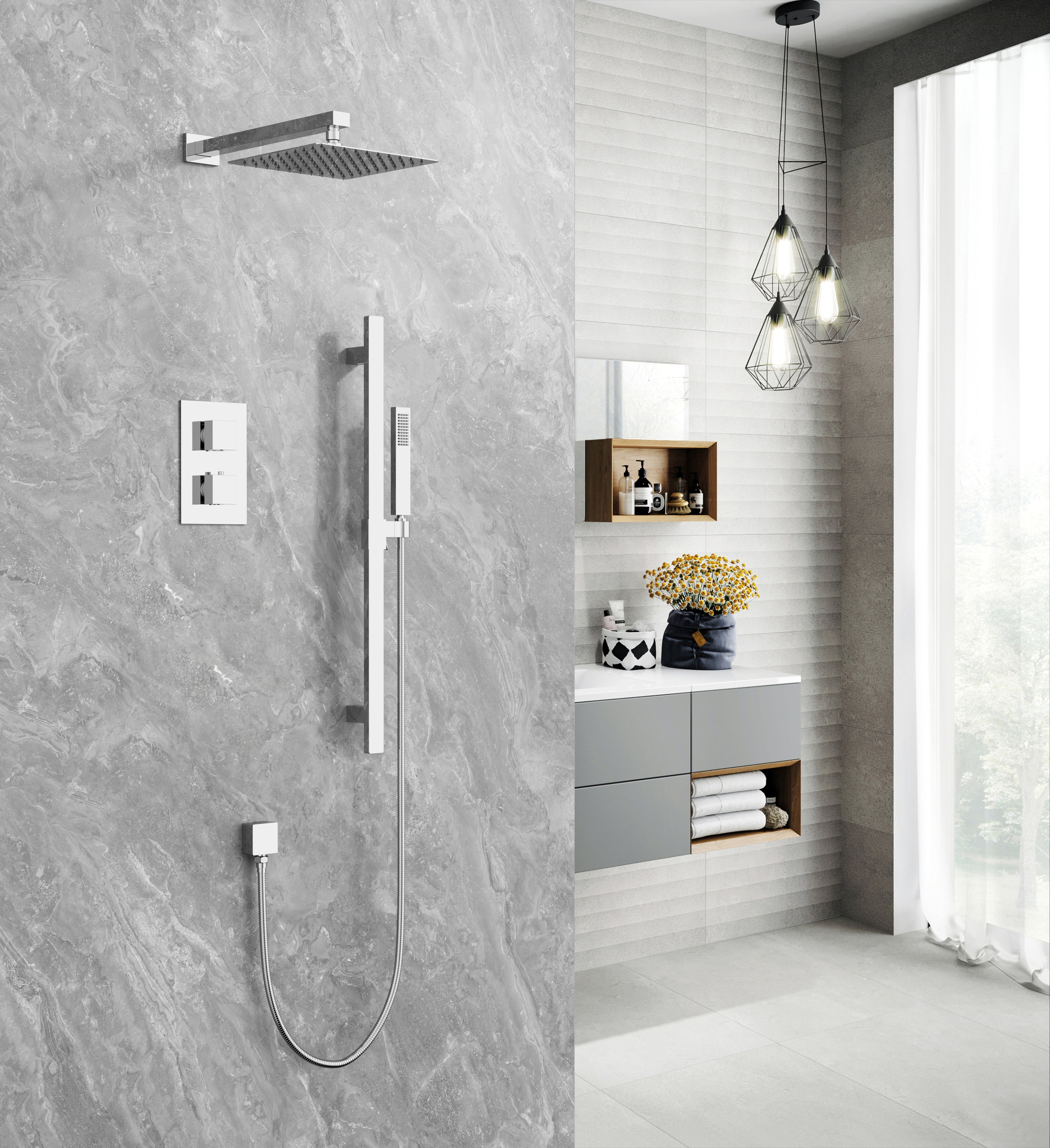 Aquaflo Kent 2-Way Thermostatics Shower System