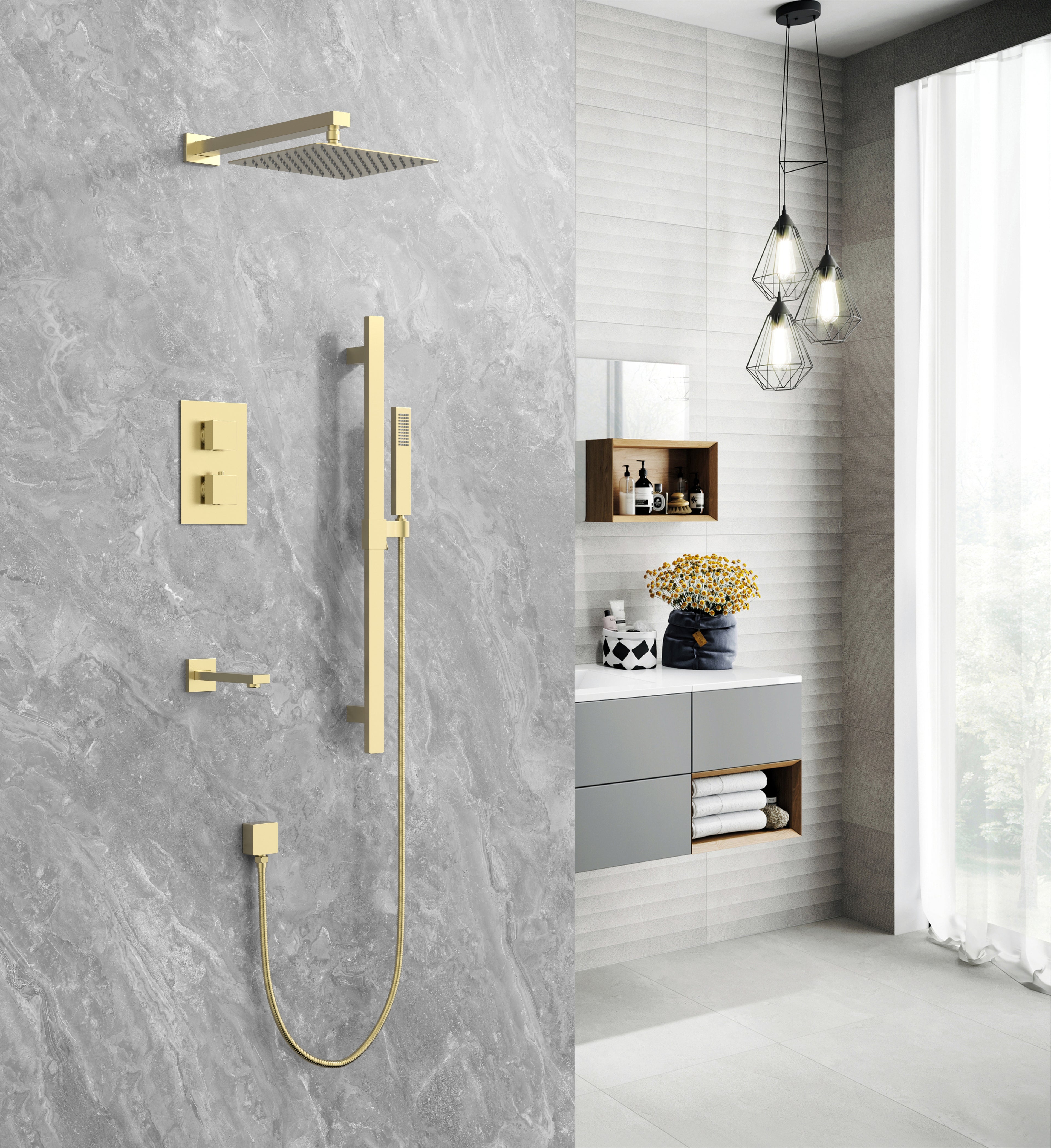 Aquaflo Kent 3-Way Thermostatic Shower System