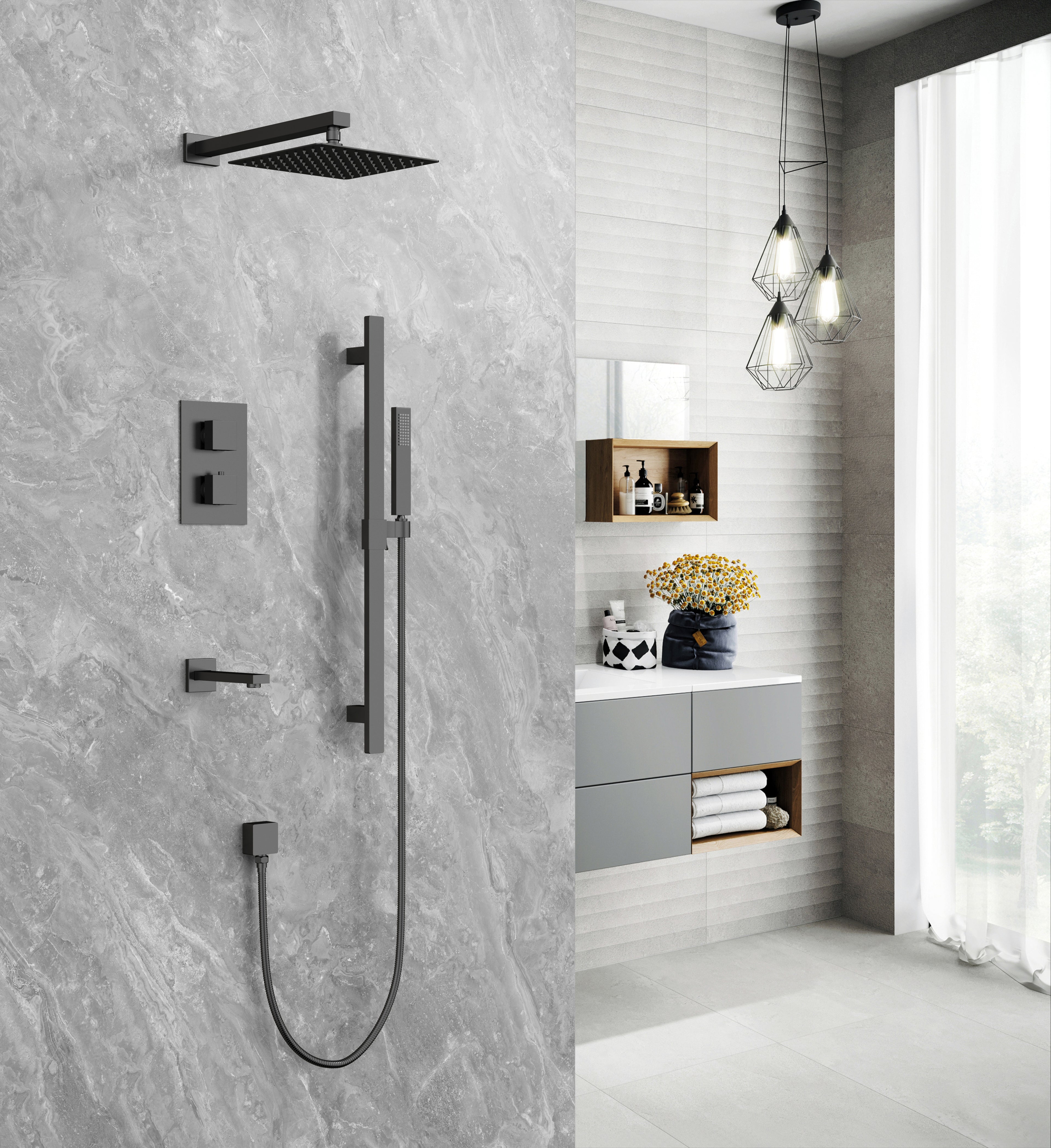 Aquaflo Kent 3-Way Thermostatic Shower System