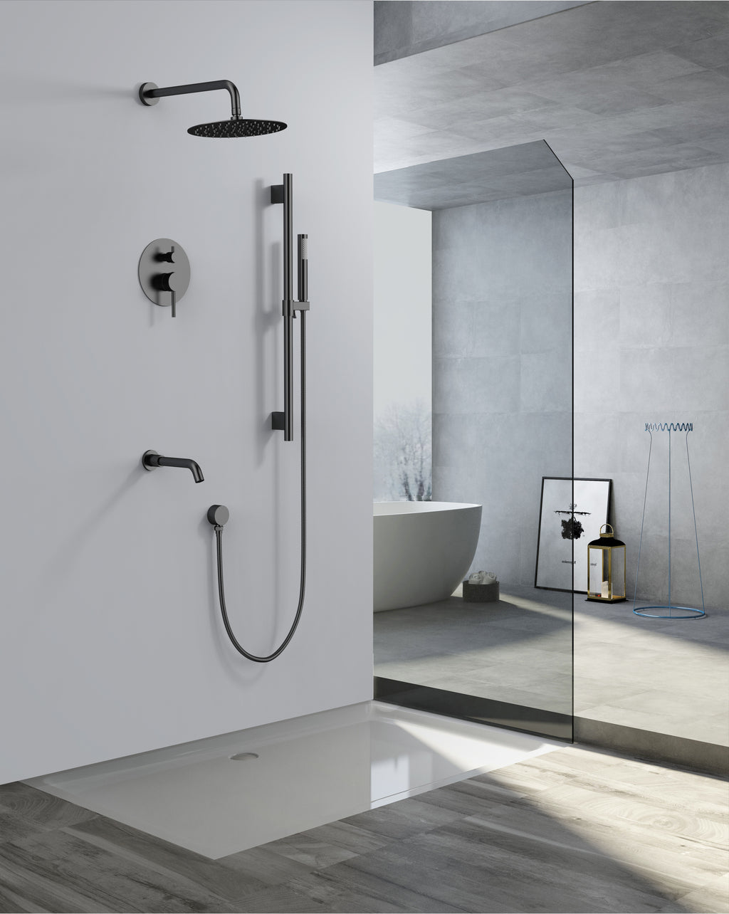 Aquaflo Rund 3-Way Pressure Balance Shower System