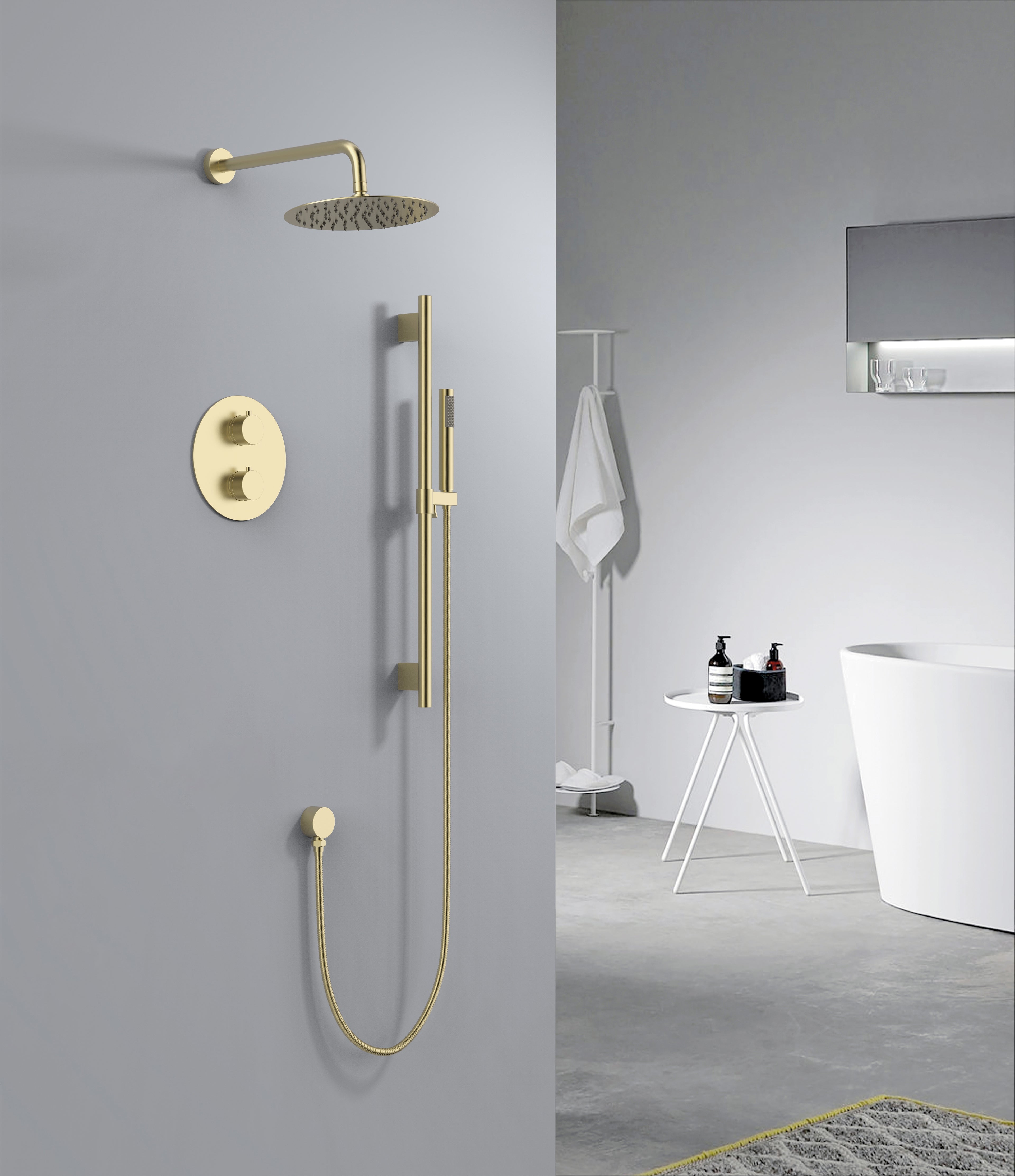 Aquaflo Rund 2-Way Thermostatic Shower System