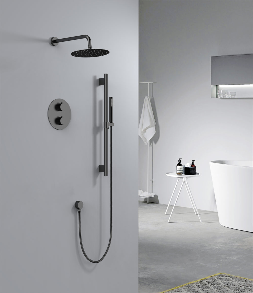 Aquaflo Rund 2-Way Thermostatic Shower System