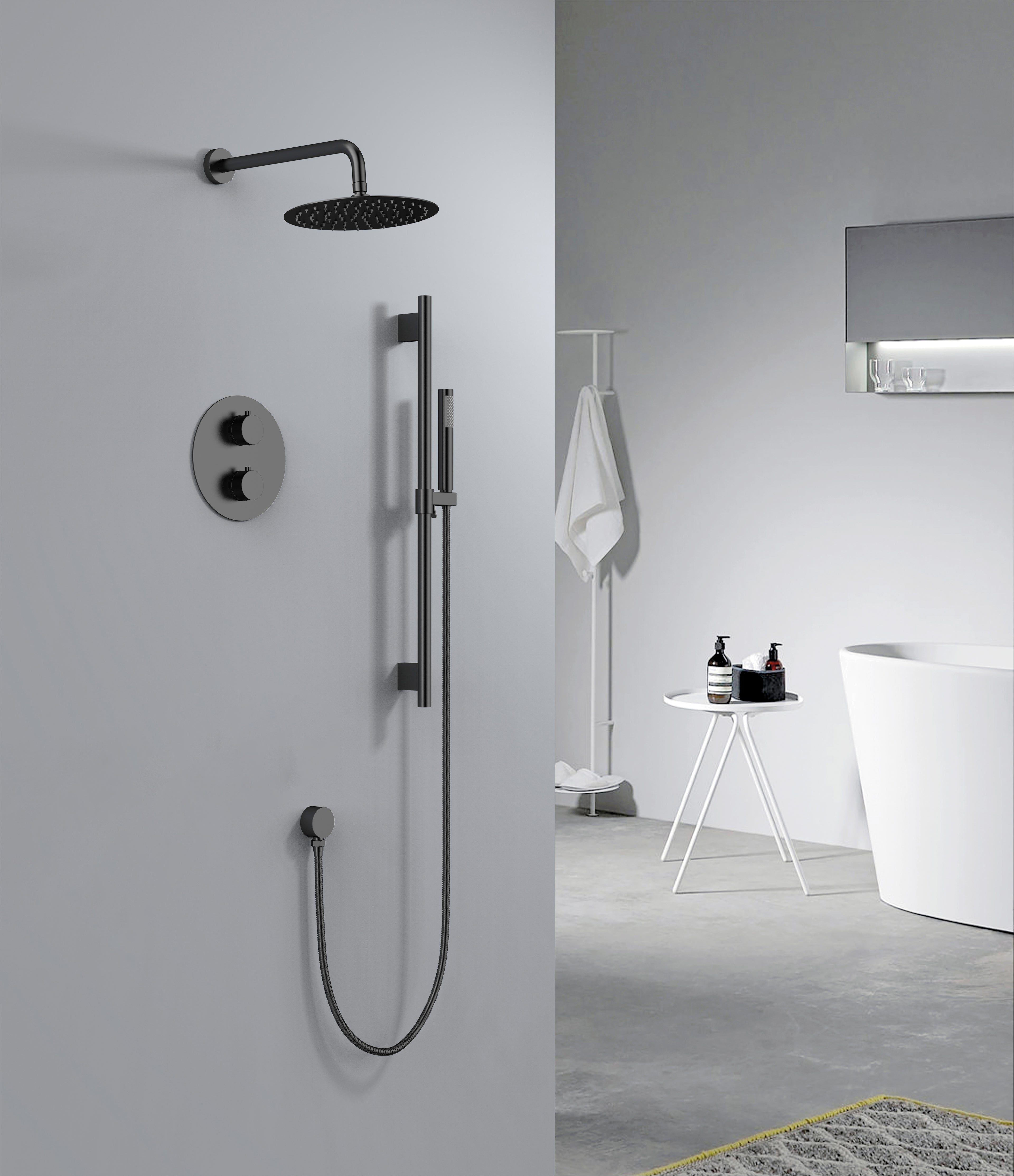 Aquaflo Rund 2-Way Thermostatic Shower System