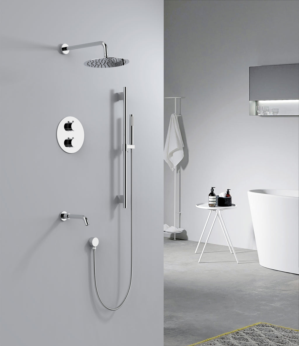 Aquaflo Rund 3-Way Thermostatic Shower System