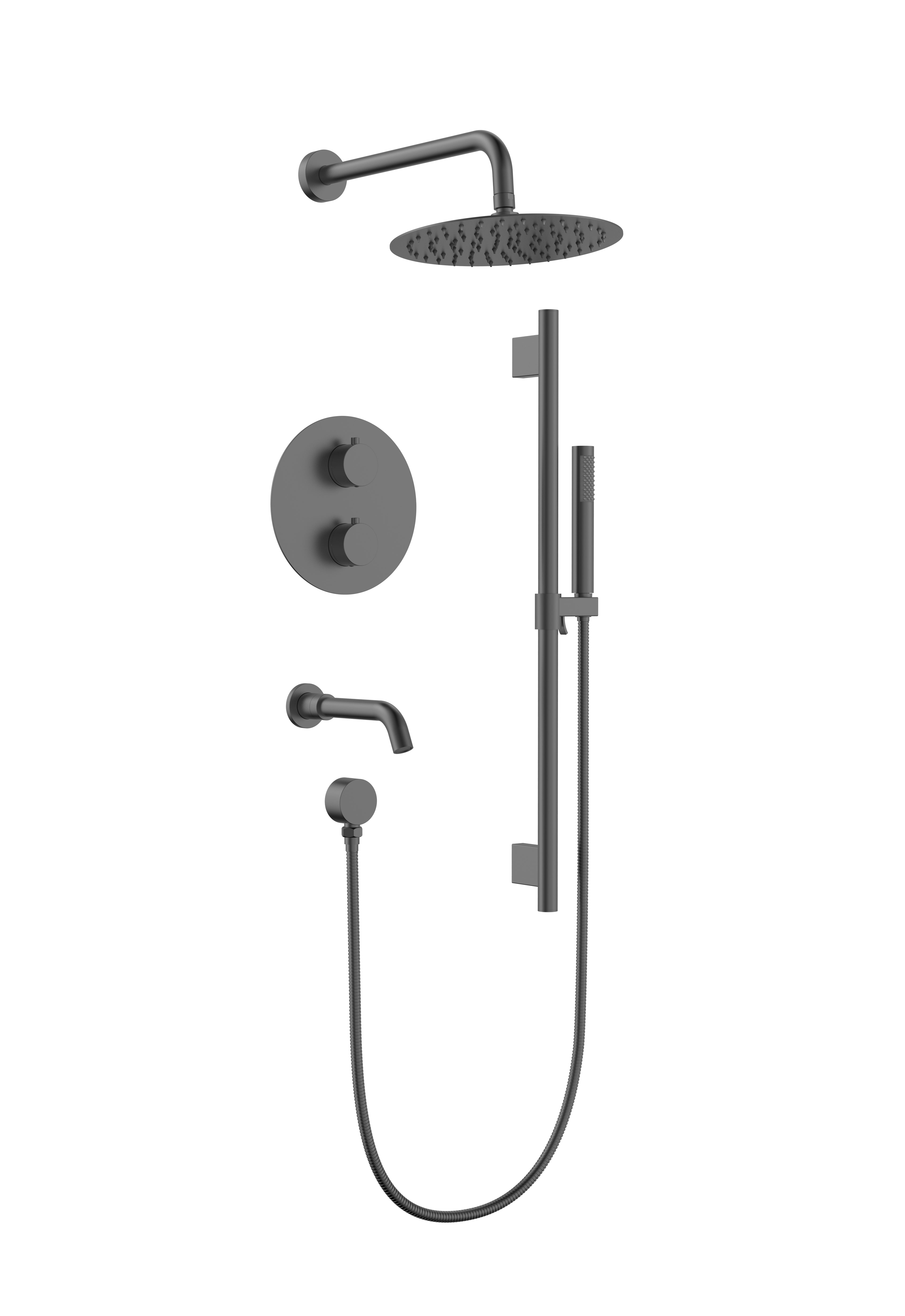 Aquaflo Rund 3-Way Thermostatic Shower System