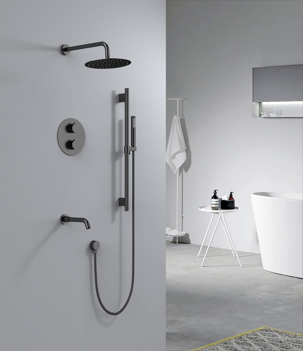 Aquaflo Rund 3-Way Thermostatic Shower System