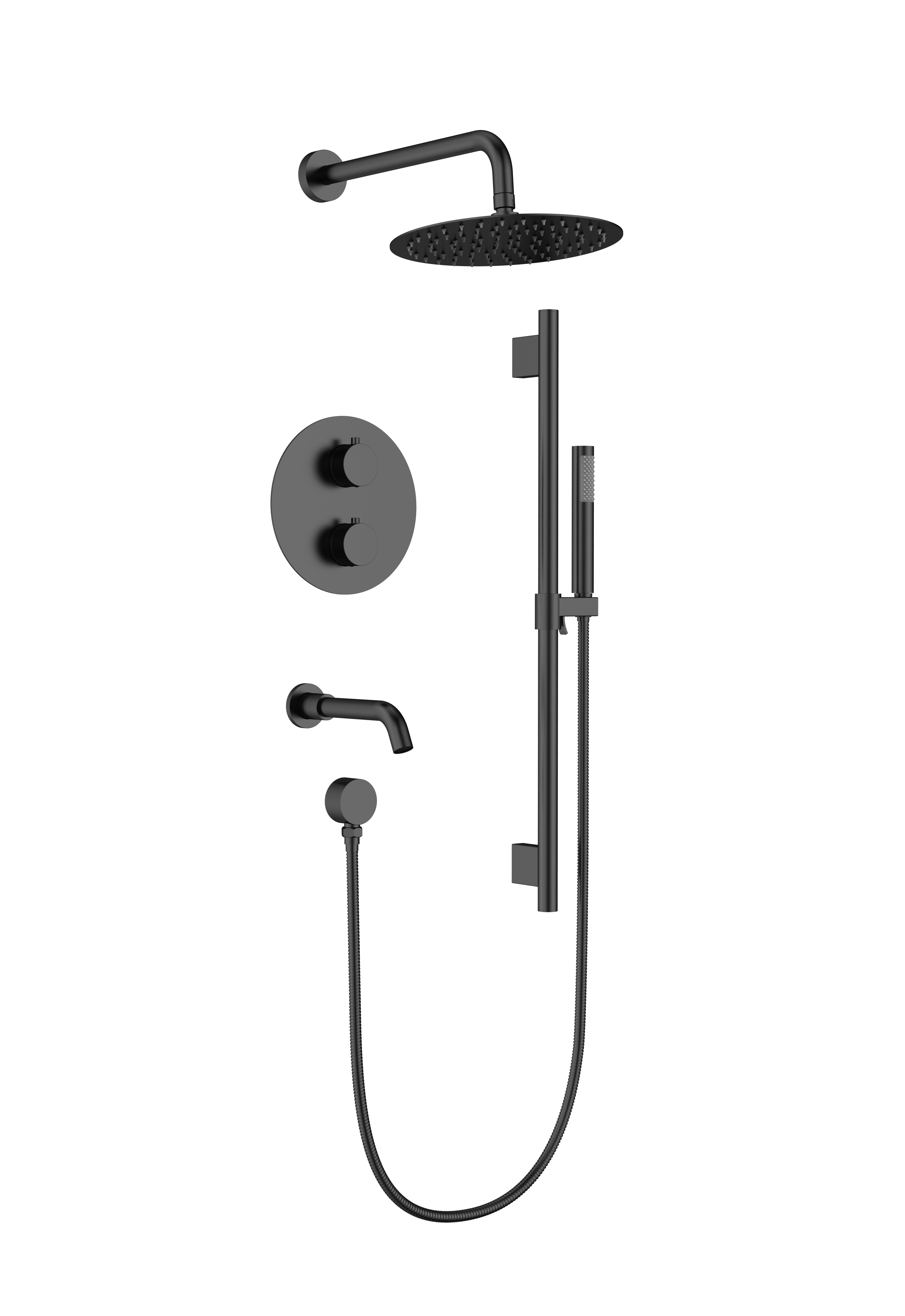 Aquaflo Rund 3-Way Thermostatic Shower System