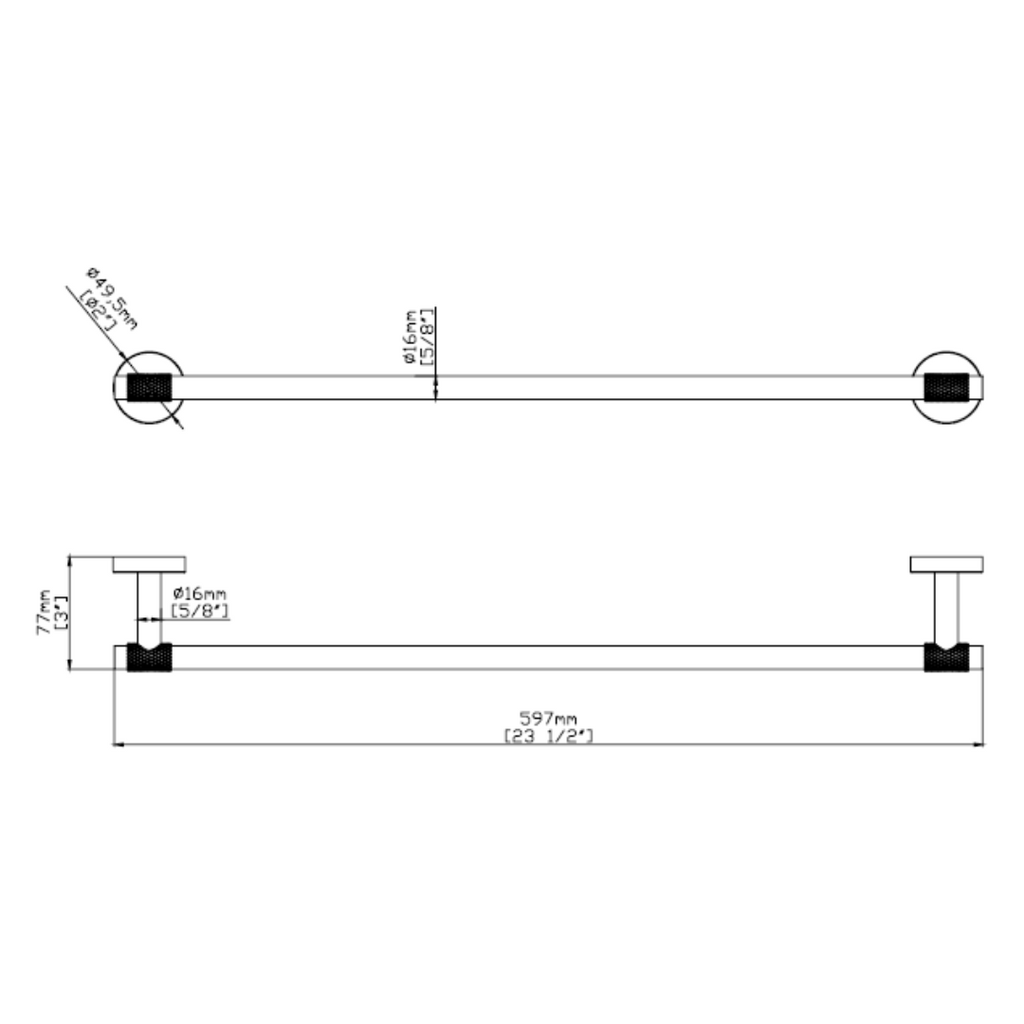 Aquaflo Dia 24” Towel Bar TBD24