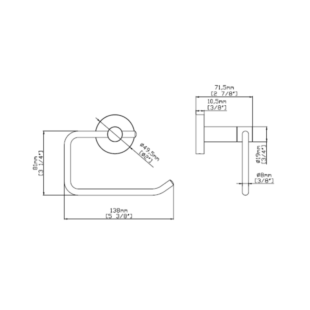 Aquaflo Rund Toilet Paper Holder TPHR01