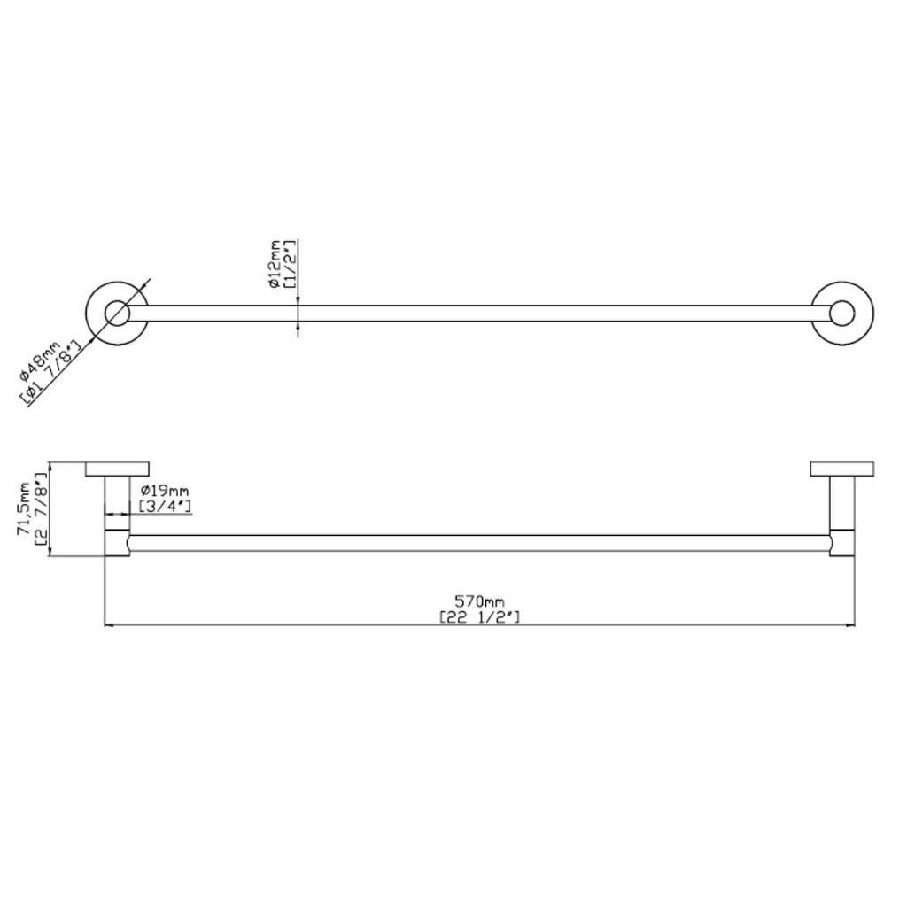 Aquaflo Rund 24" Towel Bar TBR24